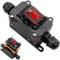 Interruptor Impermeable IP67 Interruptor de Cable en Línea 12 V CC 20 A DPST de 4 Pines Caja Impermeable con Botones de Luz Roja LED para Uso en Exteriores