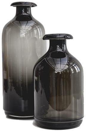 Cutfouwe Schwarze Glasvase für Blumen, Vasen für Tafelaufsätze, handgefertigte Kunstglasblumen, Couchtischdekorationen, Vase, groß und klein