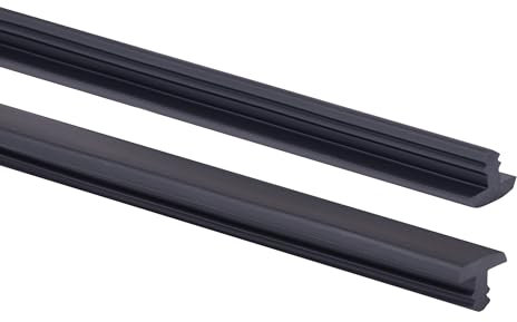 Quest Rutschhemmendes Treppenprofil für Treppenstufenrillen, PVC, Rutschschutz für Treppen, Rollenlänge: 25m (Schwarz, 4,5 mm)