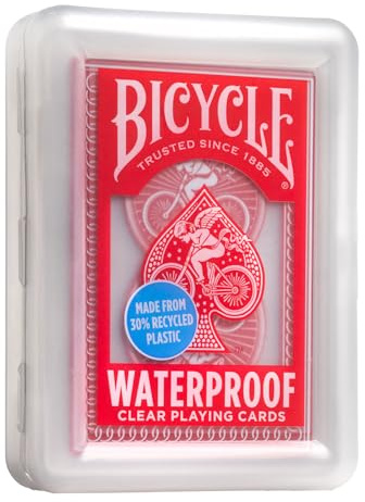 Bicycle Waterproof Playing Cards, Red Plastic Deck of Cards, Durable Plastic Cards for Pool, Beach, Camping & Party Games