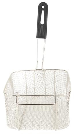 Cesta para Freír con Mango Largo Cesta Coladora de Alimentos Fritos Cesta de Freidora Eléctrica de Malla Metálica Cesta de Filtro de Alimentos Fritos para Freidora Eléctrica