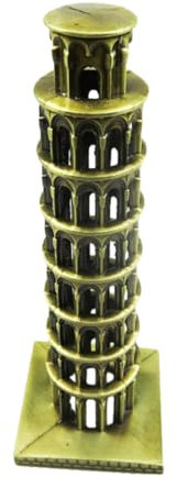 Alipis Schiefer Turm Miniatur Statue Italienisches Architektur Modell Für Tisch Dekoration Feiertag Party Requisite Aus Legierung Antik Exquisit Zuhause Handwerk Skulptur Bauen Gebäude Mo