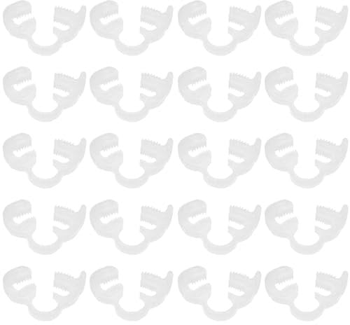 M METERXITY 20-Pack Double Gripping Nylon Hose Clamps, 5/32 3.8-4.3mm Double Snap Grip Adjustable Ratcheting Clamps for Connecting/Fastening/Sealing Hose/Pipes/Tubing Clamp [White]