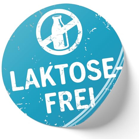 500x Produkt Aufkleber Bio, Vegan, Glutenfrei, Laktosefrei, Vegetarisch, von Finest-Folia (R002 Laktosefrei Blau)