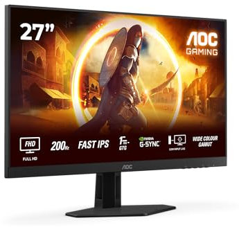 AOC Gaming 27G4HRE - 27 Zoll Full HD Monitor, 200 Hz, 1 ms, G-Sync comp., HDR10 (1920x1080, 2X HDMI 2.0, DisplayPort 1.4) schwarz-rot