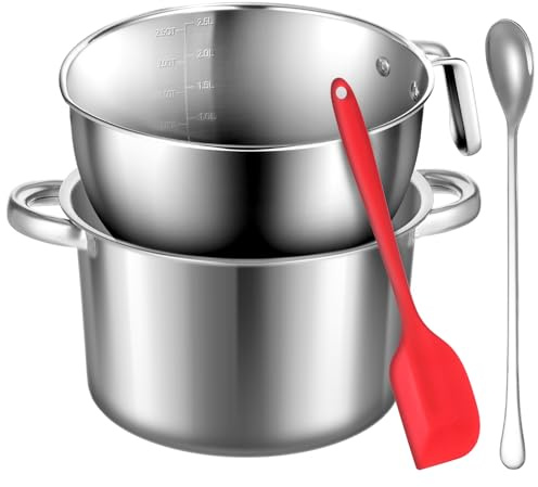 BOHUIZ 304 Stainless Steel Double Boiler with Spatula and Spoon