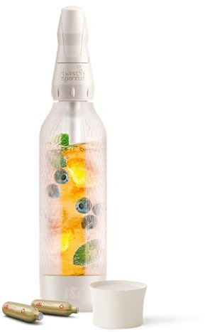 iSi Twist'n Sparkle Virtuoso Wassersprudler 0.95L – Soda Maker für Sprudelwasser, Säfte & Cocktails – Wasser Sprudler & Soda Maker mit rutschfester Silikon Hülle – Alternative Sprudelwasser Maschine