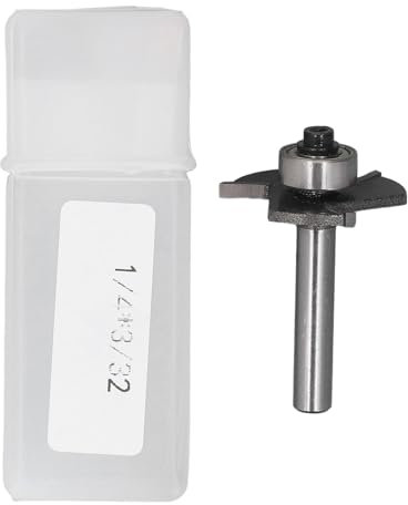T Slot Router Bit,1/4in Shank 3/32in Cutting Height T Track Router Bit,3 Flute,with Bearing, for Plywood Slotting,Grooving,Rebating