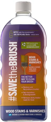 Bartoline Save the Brush Wood Stains & Varnish 1L – Eco-Friendly White Spirit Alternative – Cleans Brushes Used with Varnish & Stain