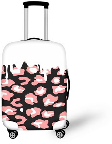 Protege Valise Noir Rose Housse Valise Protection Élastique et Lavable Polyester Spandex pour Voyages Vacances Ajustement Parfait Luggage Cover Réutilisable (M)