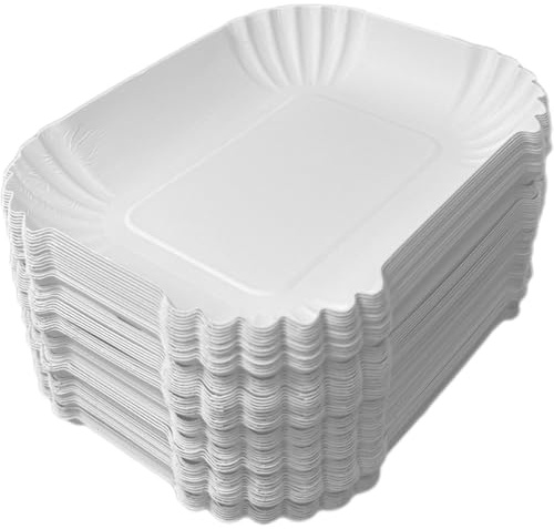 TG-GENT Pommes Schalen 1000x KU41 in weiß | 13,5 x 17,5 x 3cm Pommesschalen aus Pappe & Currywurst Schale | Pappschalen Einweg bzw. Einwegteller für Gastronomie, Events & den privaten Gebrauch (1000)