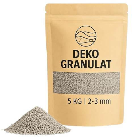 Deko-Granulat grau als farbige Streudeko - 5 kg kleine Deko-Steine Ø 2-3 mm für Gläser, Vasen
