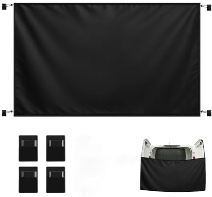 CashMuch Grand rideau de douche pour camping-car et camping-car 215 x 145 cm en tissu Oxford 210D imperméable avec 4 crochets magnétiques