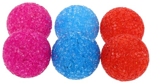 iplusmile Interaktives Katzenspielzeug 6 Stück Kunststoffbälle mit Glöckchen 5cm für Hauskatzen und Kätzchen Zufällige Farbe