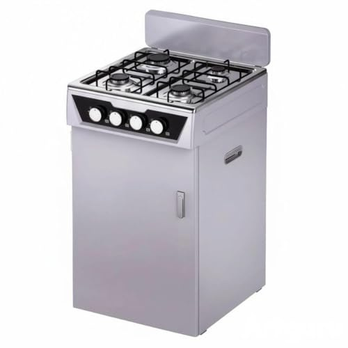 4 Burner Gas Cooker - 4 Burners Gas Cooker with Bottle Holder | Grey