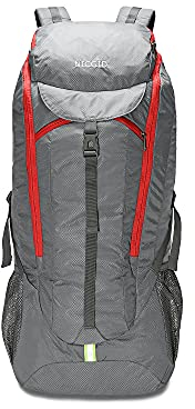 Nicgid 60L leichter Wanderrucksack, faltbar, multifunktionale Reisetasche, wasserabweisend, lässiger Camping-Rucksack für Männer und Frauen, Outdoor-Sport, Berge