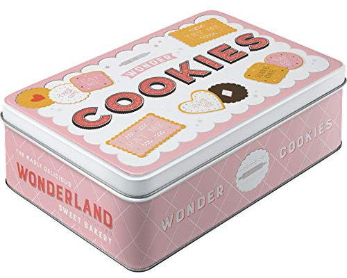 Sweet and Nostalgic Vintage Embossed Rectangular Prism Storage Tin, 23cm x 16cm x 7cm