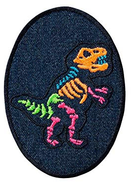 Mono-Quick Bügelbild Aufnäher Patch Applikation zum Aufbügeln Flicken Dino Dinosaurier Jeans 6,5 cm x 9,0 cm