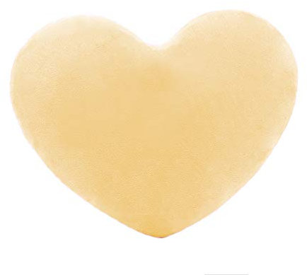 Martin Kench Herzkissen Kuschelkissen Schmusekissen Flausch Plüsch Kinderzimmer Dekokissen, PP-Baumwolle (Gelb,30 * 38cm)