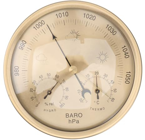 VORCOOL 3 in 1 Barometer Thermometer Hygrometer Dial Type Weather Station Air Pressure Temperature Humidity Meter Decoration