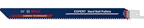 Bosch 1x EXPERT Hard Nail Pallets S1122CHM Säbelsägeblatt (für Holz mit zähem Metall, Holz mit harten Nägeln, Länge 225 mm, Professional Zubehör Säbelsäge)
