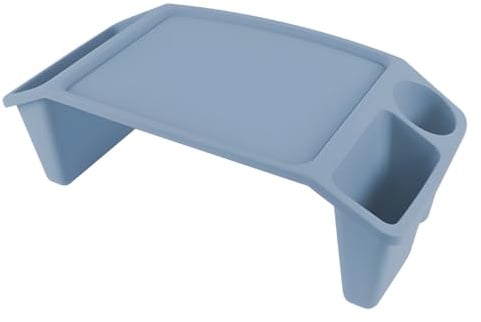Plastic Lap Tray Food Laptop Computer Desk Serving Blue