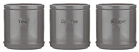 Price & Kensington Accents Tea/Coffee/Sugar Container 750ml Set of 3 Piece Charcoal