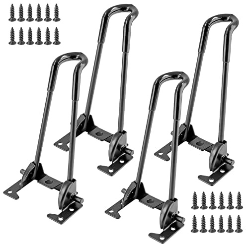 LifCratms 4Pcs Folding Hairpin Legs, 10 Inch Foldable Coffee Table Legs, Heavy Duty Easy Install Furniture Black Legs for Desk Bench Chair, Home DIY Projects