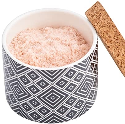 Himalayan Pink Salt Extra Fine in Ceramic Pinch Pot Salt Pig with Lid 200g