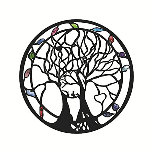 Dilireba Metall Baum des Lebens, Lebensbaum Wanddeko, Metall Wanddeko, Baum des Lebens Wandkunst Wanddeko, für Wohnkultur, Wohnzimmer, Schlafzimmer, Küche, Geschäft, Café, Büro, 25 * 25 cm