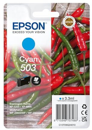 Epson 503 Chillies, Genuine Cyan Ink Cartridge