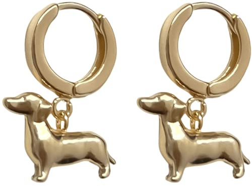 Dackel Creolen Dachshund Schmuck aus Sterling Silber für Hundebesitzer Geschenk
