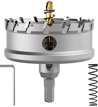 CSOOM Upgrade Hochleistungs-Hartmetall-Lochsäge,TCT Lochschneider.Edelstahl und Metallgitter sind die ideale Wahl(90mm)