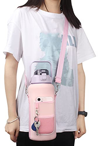 Housse de bouteille d'eau de sport de 2 L pour accessoires de boisson, sac isotherme avec sangle pour accessoires de boisson, sac porte-bouteille d'eau de 2 L