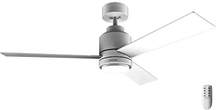 Cecotec Ventilador de Techo con Luz EnergySilence Aero 4850 Style White. 30 W, Diámetro 48 con 3 Aspas, Mando a Distancia, Motor DC, 6 Velocidades, Modo Winter-Summer y Natural Breeze