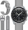 Miimall Armband Kompatibel mit Omega x Swatch Speedmaster Moonswatch Armband, Weiche Silikon Replacement Watch Strap Uhrenarmband Sport Armbänder für Omega Swatch Moonwatch Band -Grau