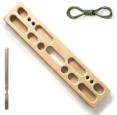 McEtt Tragbares Kletter-Hangboard – Indoor Outdoor Klettertraining Hang Board – Fingergriff-Stärkungs-Trainer mit Kanten und Taschen – Inklusive Fingerfeile