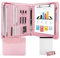 GraduatePro Porte Document Cuir Fermeture éclair Bloc Document Homme Femme Voyage Bureau Ufficio Réunion Organisateur Dossier de Conférence avec Cahier Rose