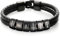 bijuuu Lederarmband Herren – Echtleder Armband mit Namen – Flechtarmband aus Leder inklusive Gravur – Namensarmband personalisiert – Geschenke für Männer – Edelstahl – Black Beads (3 Ringe)