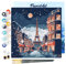 Figured'Art Mini Peinture par Numéro Adulte 20x20cm avec cadre Noël à Paris - Petit Format Kit de Loisir Créatif DIY Numéro d'Art Complet