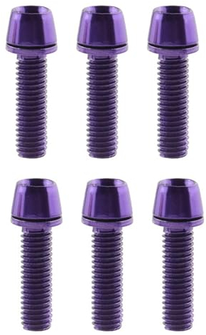 Oshhni 6Pcs Fahrrad Vorbau Schrauben Schrauben Fahrrad Bremse Schrauben Fahrrad Vorbau Schrauben für Mountainbike, lila