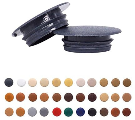 SKIR'CO Lot de 20 bouchons en plastique 14 mm pour trous de meubles, cache-trous pour perçage, cache-trous de vis (Anthracite S0)