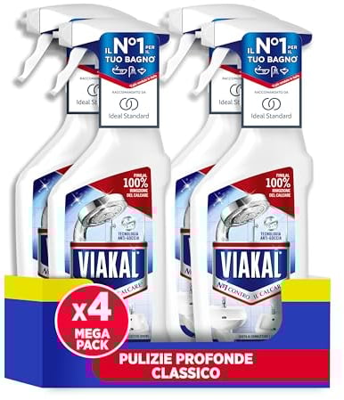 Viakal Classico Spray Per Rimuovere Fino Al 100% Di Calcare Con Tecnologia Anti-gocce