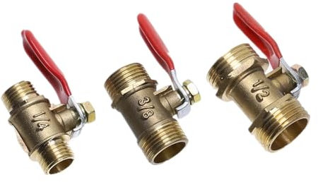 MEXEWORD 1Pcs Mini Brass Ball Valve1/8 1/4'' 3/8'' 1/2'' BSP Male To Female Thread Pipe Fitting Adapter For Water Air Tube Hardware Plumbing Fittings(Male to Male 1/8)