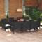 KATERYY 9-TLG. Garten-Essgruppe mit Kissen Poly Rattan Schwarz,Esstischgruppe im Freien Witterungsbeständig für Terrasse und Garten Langlebiger Komfort für entspannte Stunden