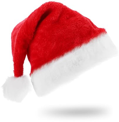 Molain Weihnachtsmütze Kinder Hund Rot Weihnachtsmützen Samt Klassische Weihnachtsmann Mütze Unisex Weihnachtskleid für Weihnachtsdekoration Weihnachtsfeiern Jugendliche (Rot)