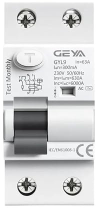 WANGZEYU Disjoncteur Disjoncteur différentiel électromagnétique de Type AC AC 2 pôles 25A 40A 63A 100A 30mA 100mA 300mA Disjoncteurs(2P 40A,300mA)
