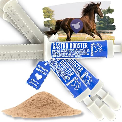 Bierhefe Pferd 4x30ml Magen Darm Booster Pferd - Probiotika Darmsanierung, Vitamin E Pferd I Hefekulturen Darmflora Aufbau Magen-Darm-Trakt I nach Kolik Kotwasser Durchfall Stoffwechsel Pferd