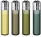 Clipper Feuerzeuge, Set mit 4 Stück, außergewöhnliche Motive (Micro Metallic Green)