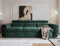 MODERNO Sofa mit Schlaffunktion Napoli - Schlafcouch mit Bewegliche Kopfstützen 3 Sitzer Wohnzimmer - Schlafsofa 3 Sitzer Wohnzimmer - 92x254x86 cm - Grün - Trenza 21